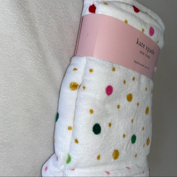 ๐HP๐New! Kate Spade Rainbow Dot Cotton Hand Towels 2 Piece-18โx28โ๐ - Picture 4 of 9
